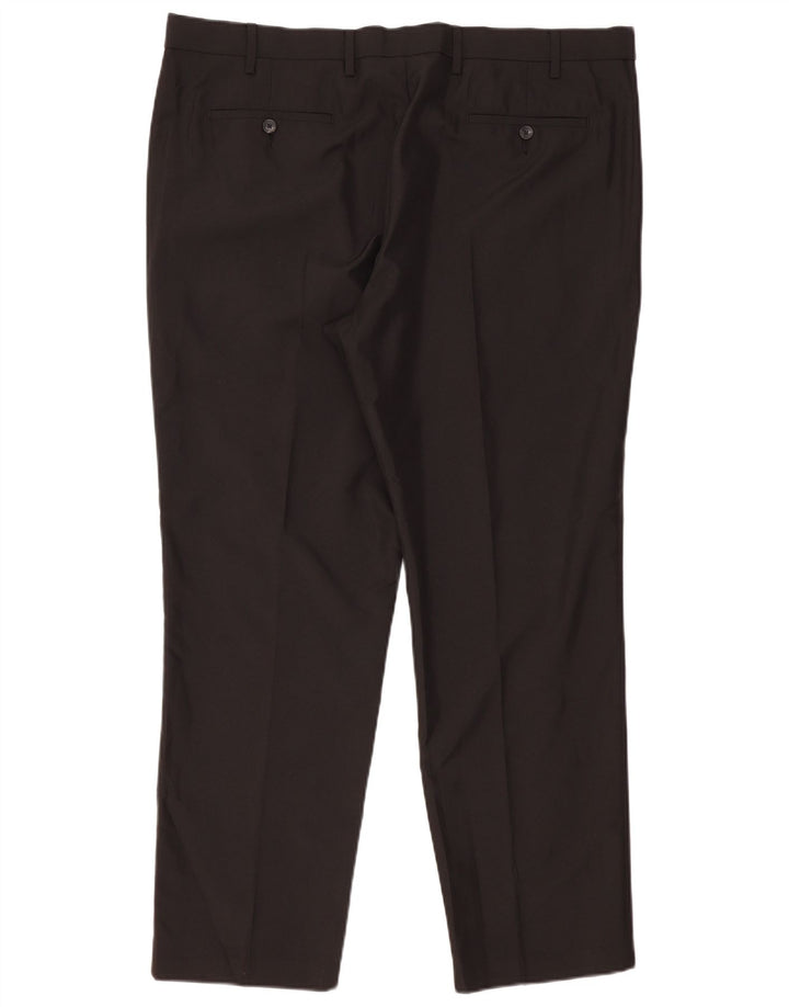 Marks & Spencer Herren-Anzughose mit gerader Passform und normaler Passform, W42, L31, Schwarz