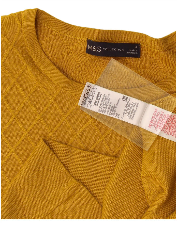 Marks & Spencer Damen-Pullover mit U-Boot-Ausschnitt, Gr. 12, Mittelgelb
