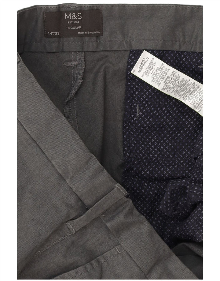 MARKS & SPENCER Herren-Chinohose mit normaler Passform, W44 L33, graue Baumwolle