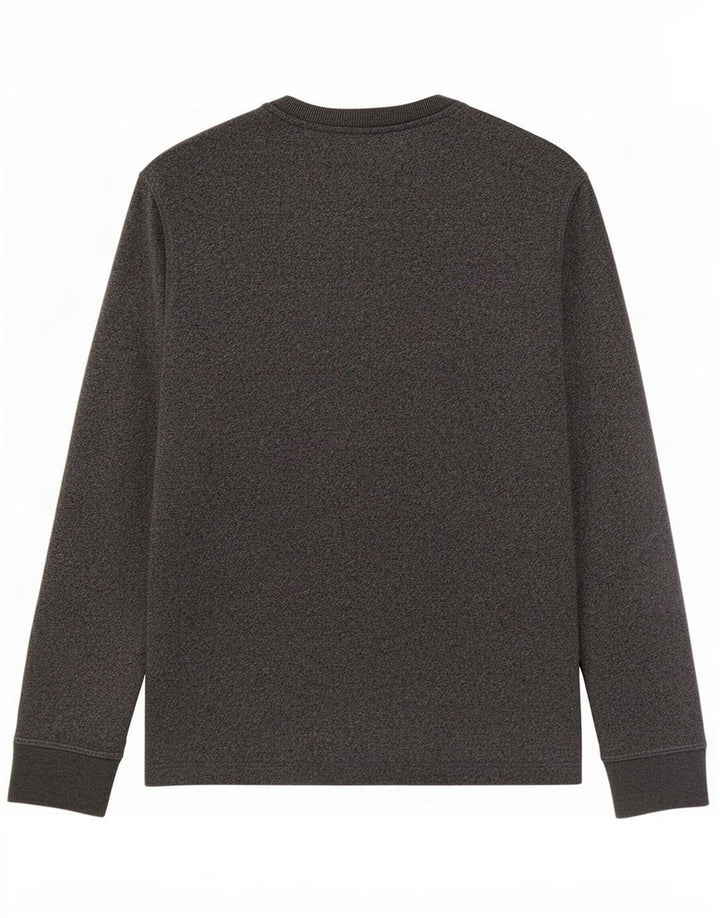 Superdry Herren-Oberteil, langärmelig, klein, graue Baumwolle