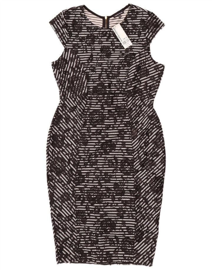Figurbetontes Damenkleid von Warehouse, Größe M, Schwarz, Blumenmuster, Polyester