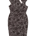 Figurbetontes Damenkleid von Warehouse, Größe M, Schwarz, Blumenmuster, Polyester