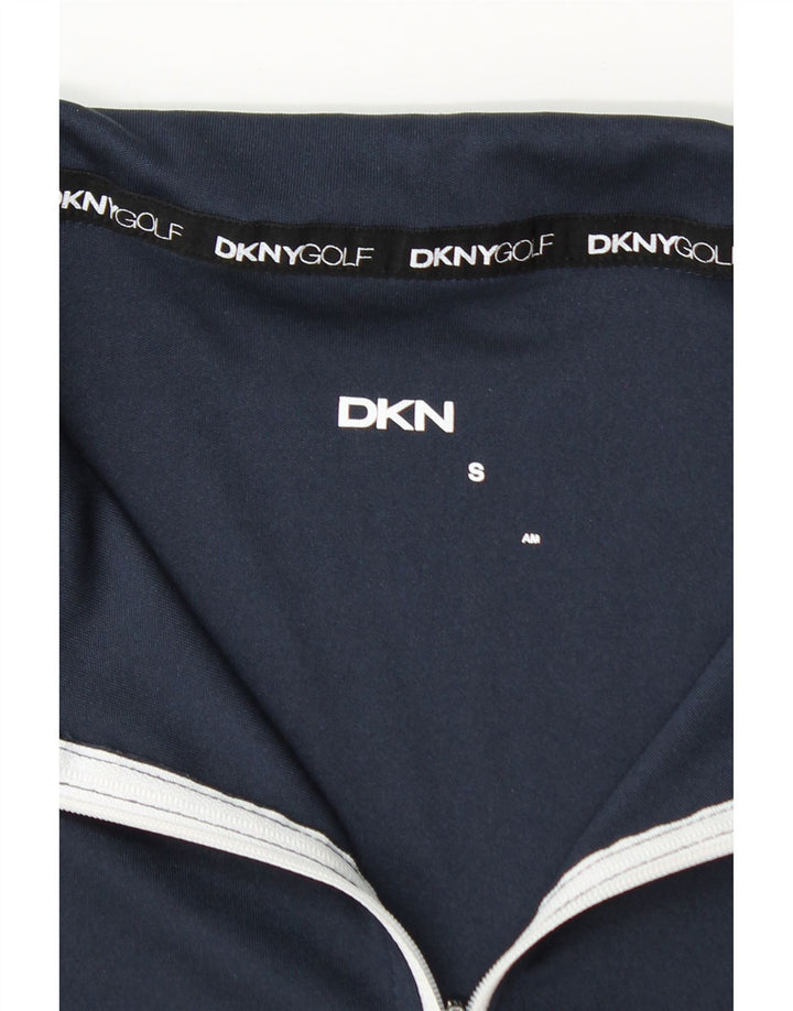 Dkny Herren-Pullover-Trainingsanzugoberteil mit Reißverschluss am Hals, Größe S, Marineblau, Farbblock