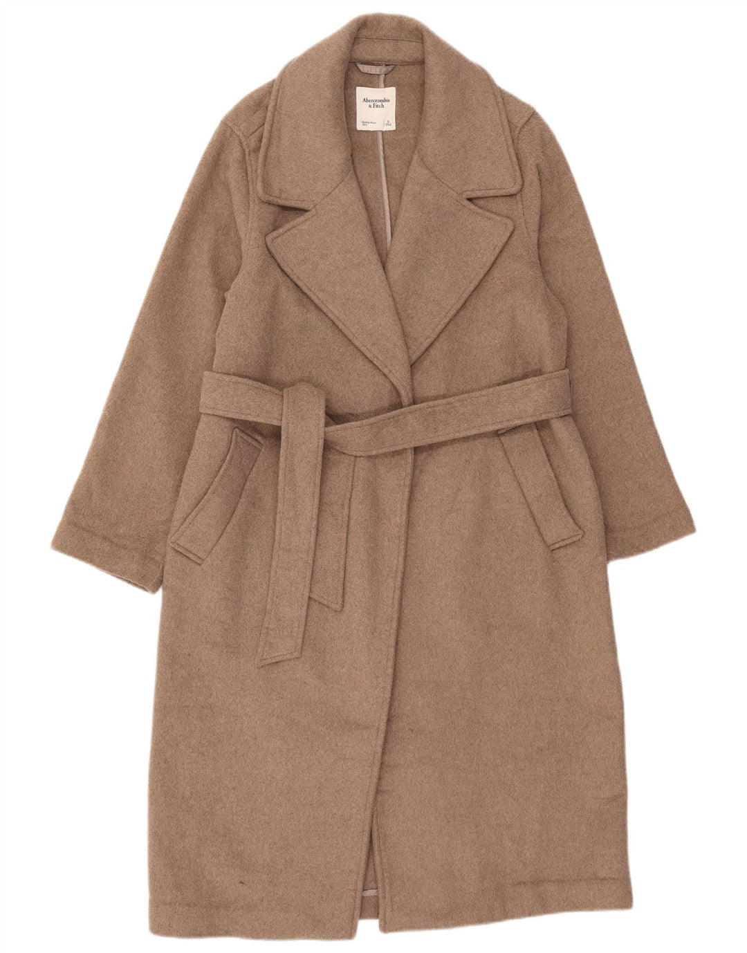Abercrombie & Fitch Damen Übergroßer Mantel UK 10 Small Beige Polyester