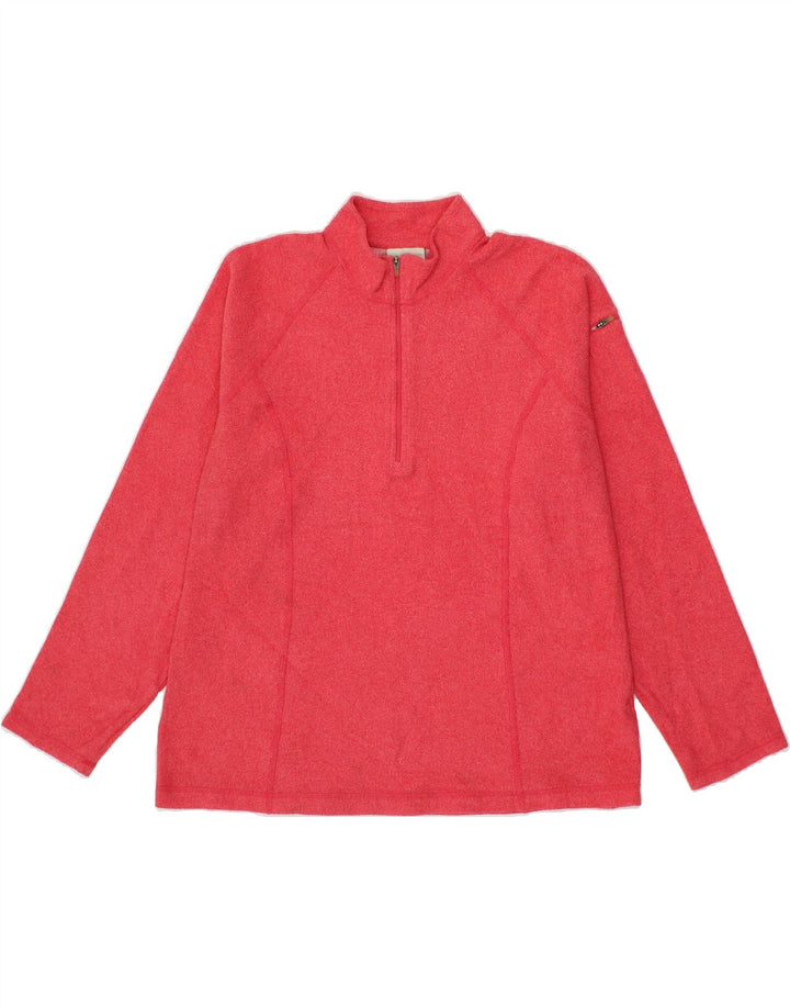 L.L.BEAN Womens Zip Neck Fleece Jumper UK 16 Large Pink Polyester Vintage L.L.Bean and Second-Hand L.L.Bean from Messina Hembry 