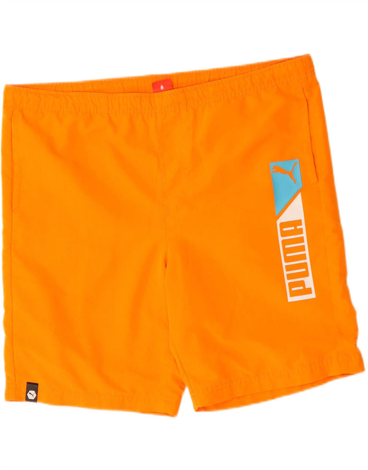 PUMA Mens Graphic Sport Shorts Large  Orange Vintage Puma and Second-Hand Puma from Messina Hembry 
