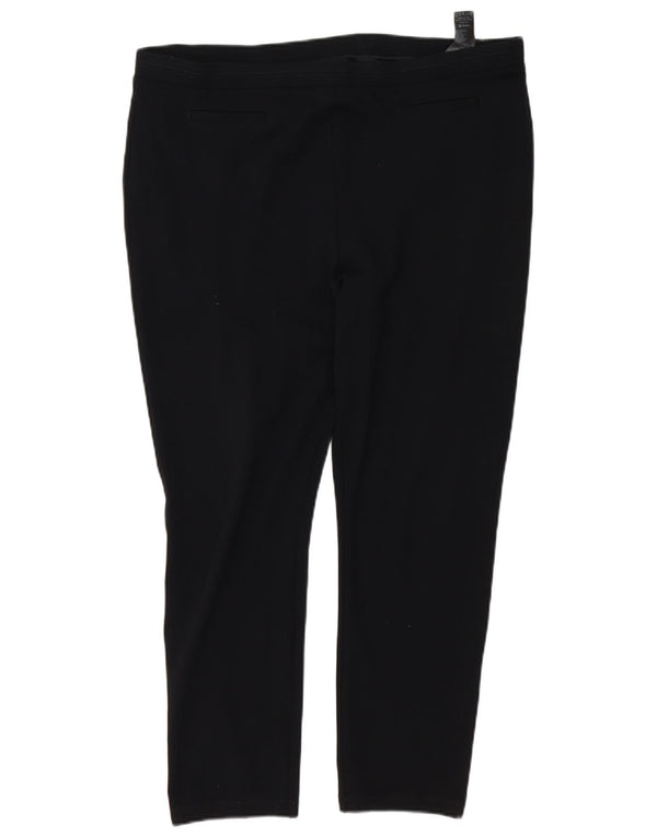 Marks & Spencer Damen Slim Freizeithose UK 20 2XL W40 L27 Schwarze Viskose