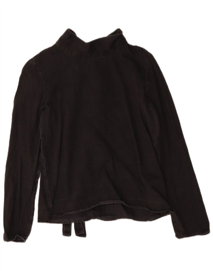 Cos Langarm-Blusenoberteil für Damen EU 36 Small Black Cotton