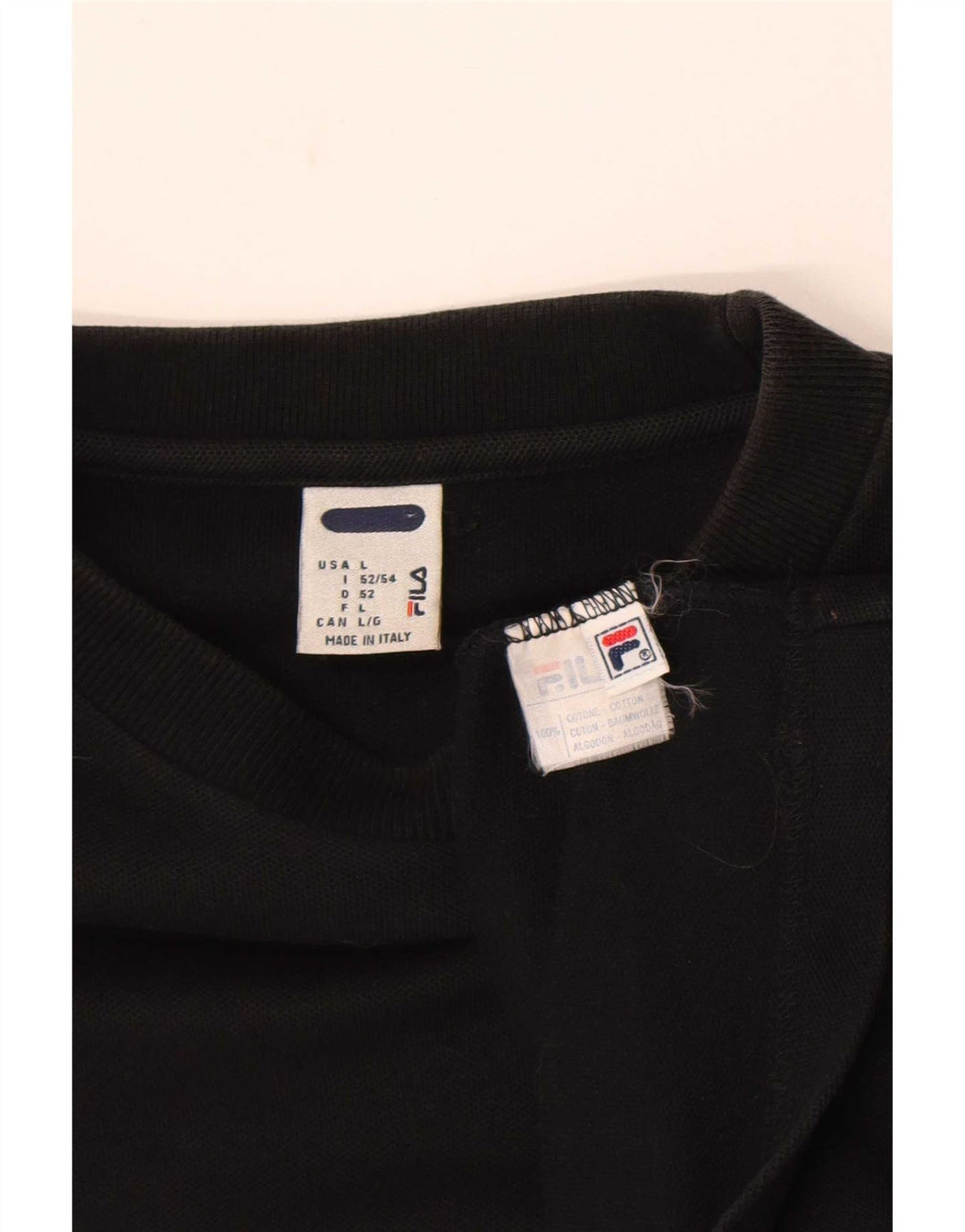 Fila Herren T-Shirt Top Large Schwarz Baumwolle