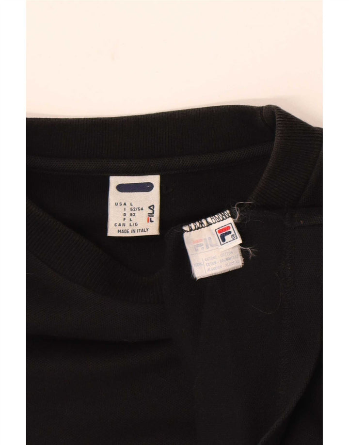 Fila Herren T-Shirt Top Large Schwarz Baumwolle