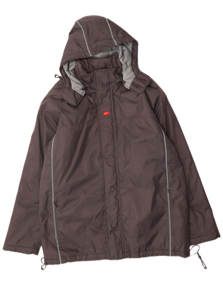 Nike Herren-Windbreakerjacke mit Kapuze, UK 42/44, großes graues Nylon