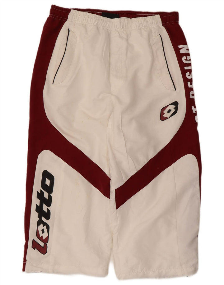 Lotto Herren-Sportshorts mit Grafik, Größe M, W32, L20, weißes Colourblock-Polyester