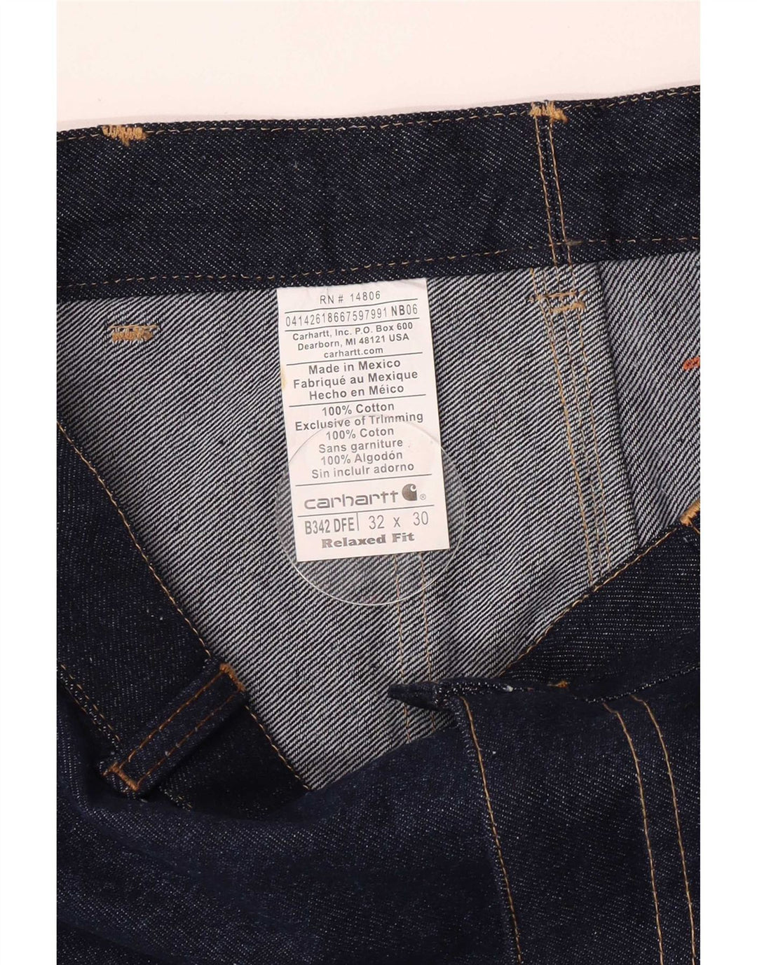 Carhartt Herren Cargo-Jeans W32 L27 Marineblaue Baumwolle