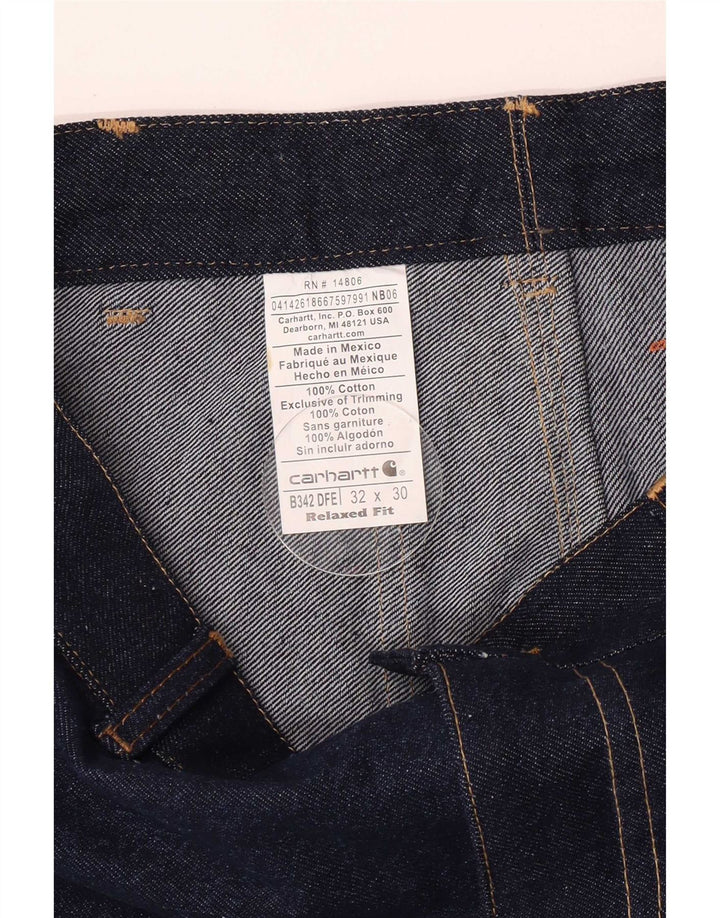 Carhartt Herren Cargo-Jeans W32 L27 Marineblaue Baumwolle