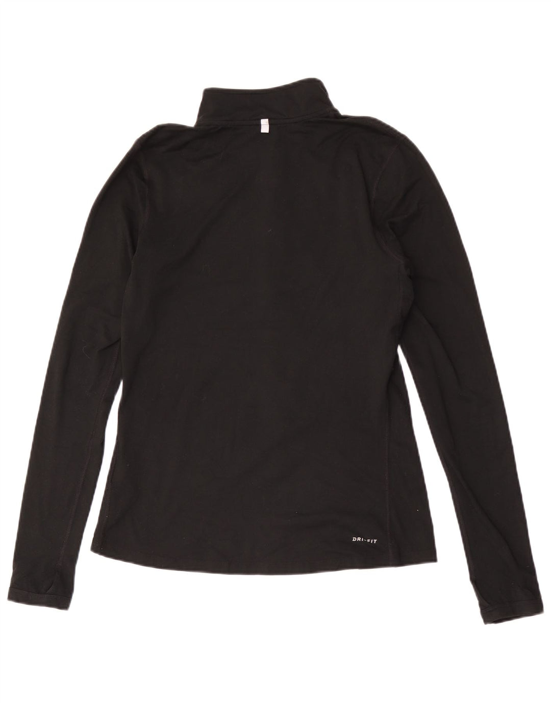 Nike Womens Dri Fit Zip Neck Pullover Trainingsanzug Top UK 10 Small Schwarz