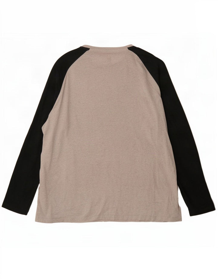 Fat Face Herren-Top, langärmelig, 2XL, Grau, Colourblock-Baumwolle