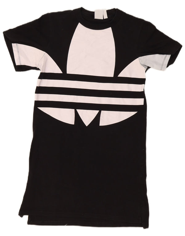 Adidas Damen Graphic Oversized T-Shirt Kleid UK 2 2XS Schwarz Colourblock