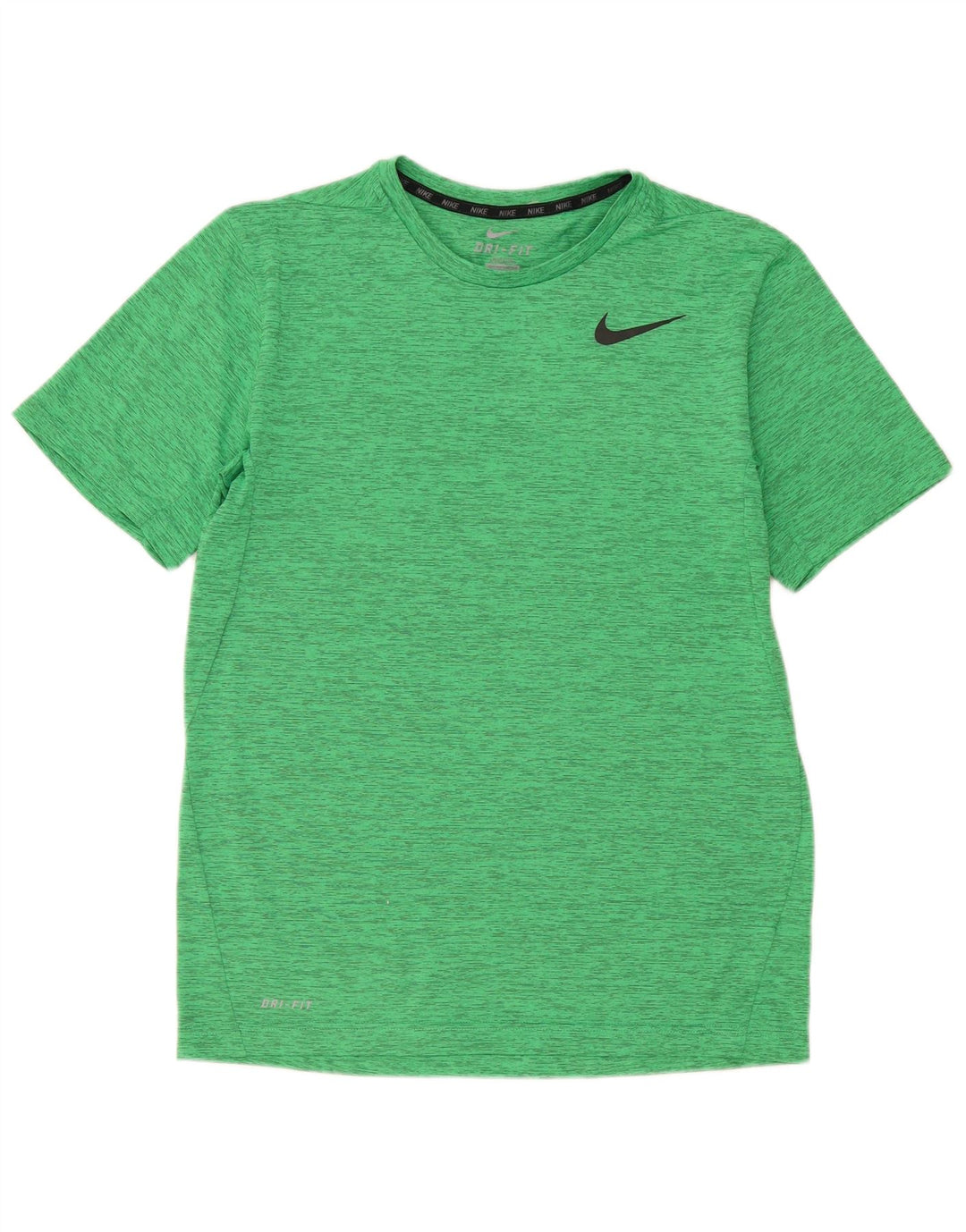 Nike Herren Dri Fit T-Shirt-Oberteil aus mittelgrün meliertem Polyester