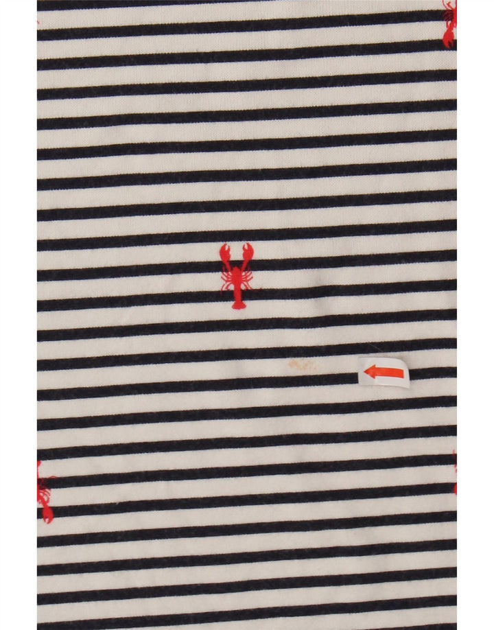 JOULES Damen Top Langarm UK 14 Large Weiß gestreift