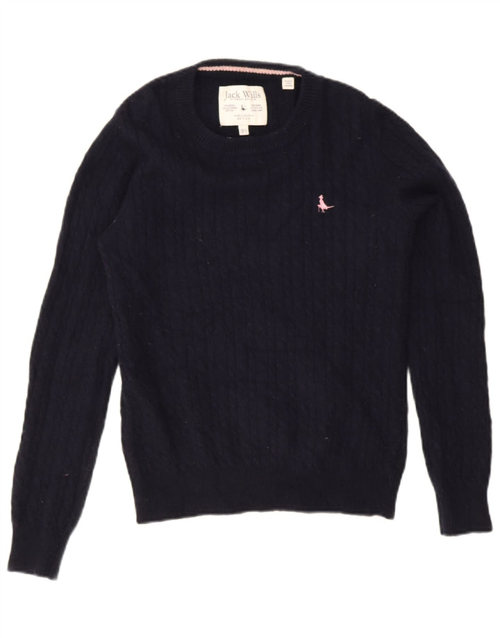 Jack Wills Damen-Pullover mit Rundhalsausschnitt, Gr. 12, mittleres Marineblau