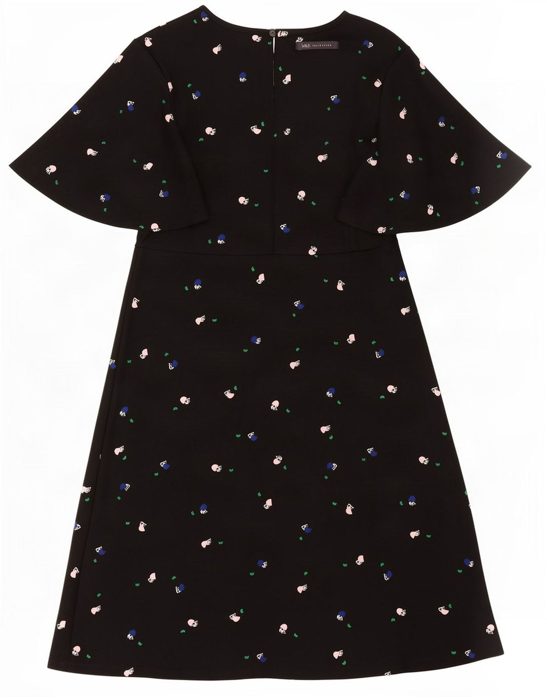 Marks & Spencer Damen-Kleid in A-Linie mit abstraktem Muster, Gr. 10, Schwarz