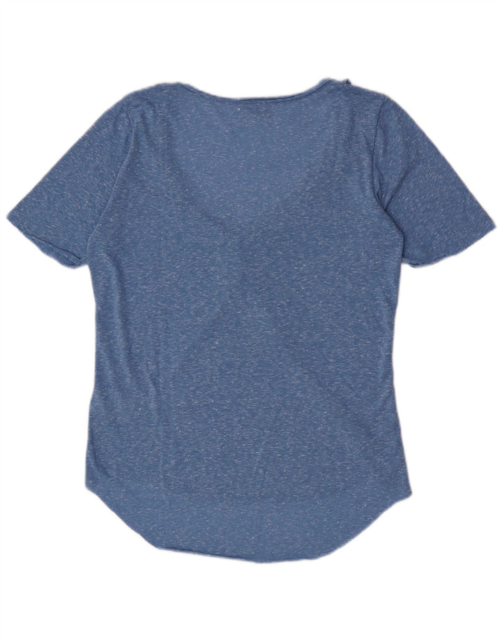 Wrangler Damen-Blusenoberteil, UK-Größe 44, groß, blau gefleckte Baumwolle