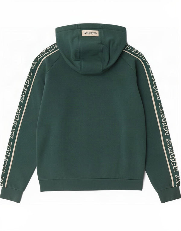 Kappa Womens Graphic Hoodie Pullover UK 14 Mittelgrüne Colourblock-Baumwolle