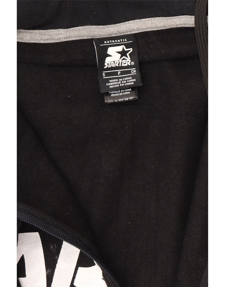 Starter Herren-Kapuzenpullover mit grafischem Reißverschluss, Größe S, schwarze Baumwolle