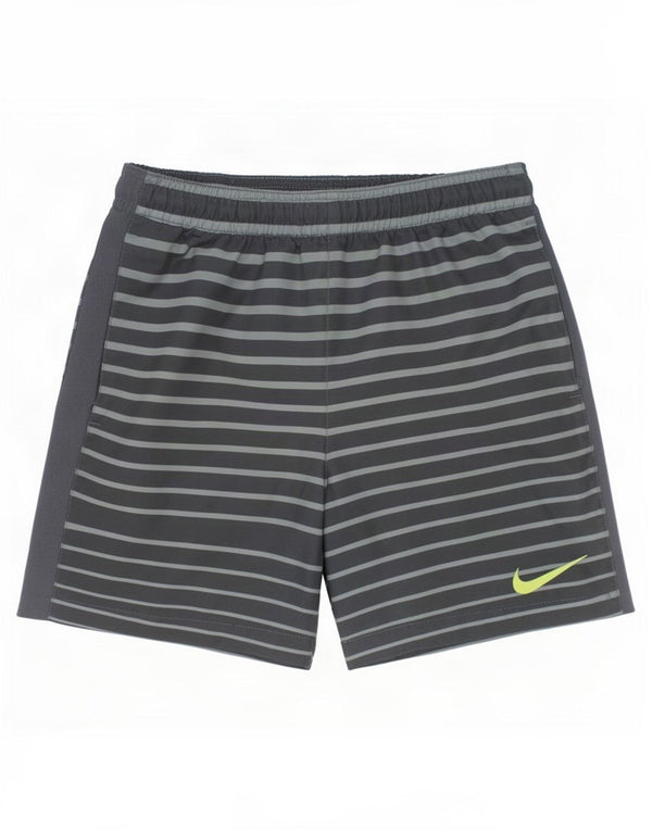 Nike Dri Fit Sportshorts für Jungen, 8–9 Jahre, Größe S, grau gestreift, Polyester