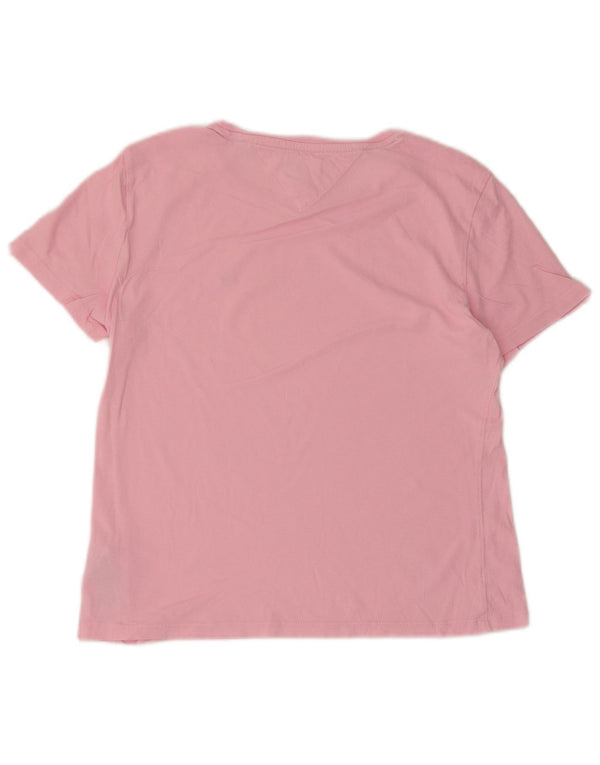 Tommy Hilfiger Damen T-Shirt Top UK 10 Small Rosa Baumwolle