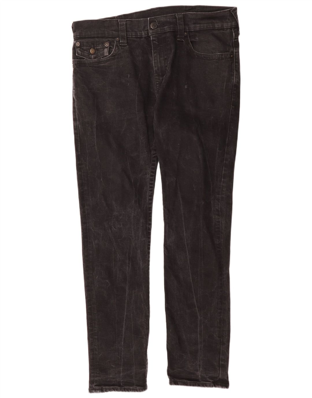 True Religion Herren Slim Jeans W34 L31 Schwarze Baumwolle