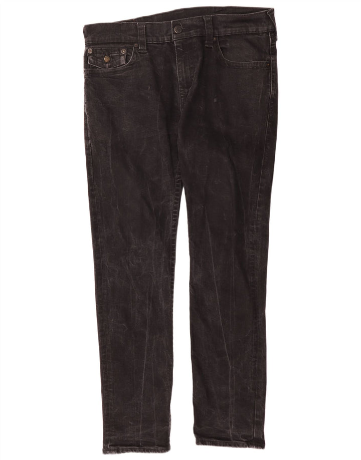True Religion Herren Slim Jeans W34 L31 Schwarze Baumwolle