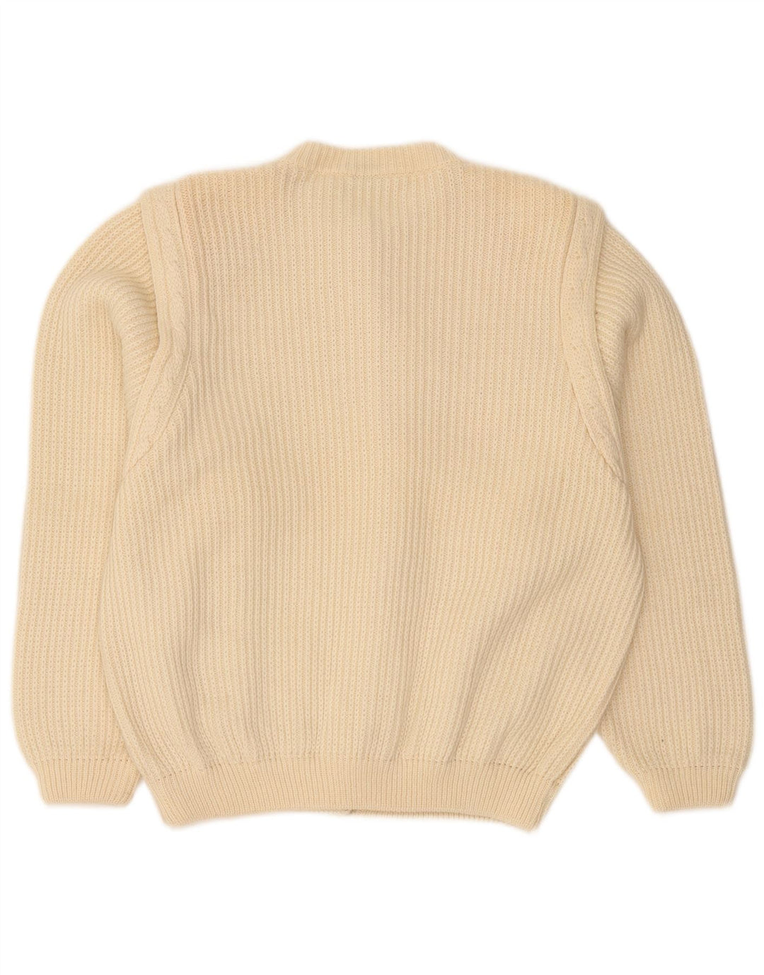 Donatella Damen-Cardigan-Pullover UK 16 Large Beige Schurwolle