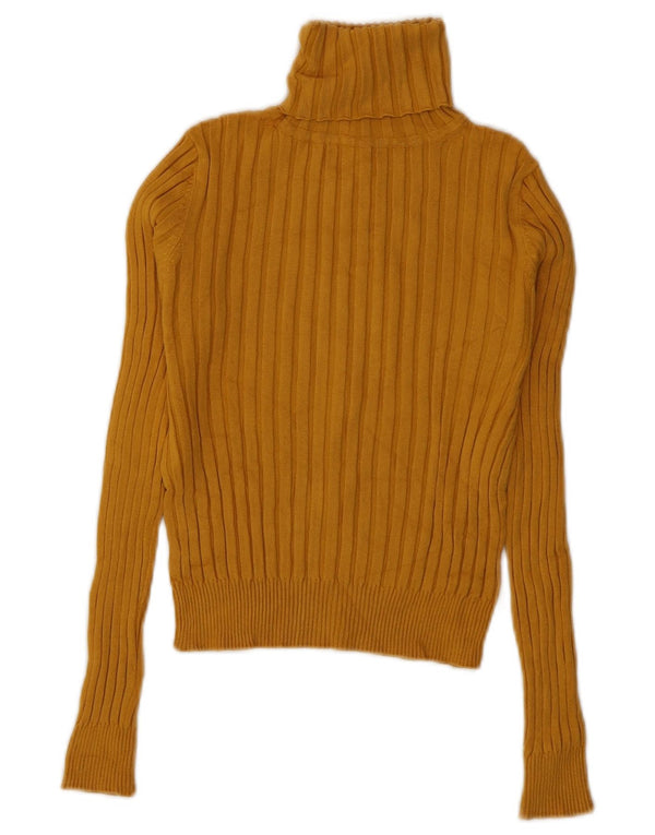 Zara Damen Crop Rollkragenpullover Pullover UK 10 Small Gelbe Viskose