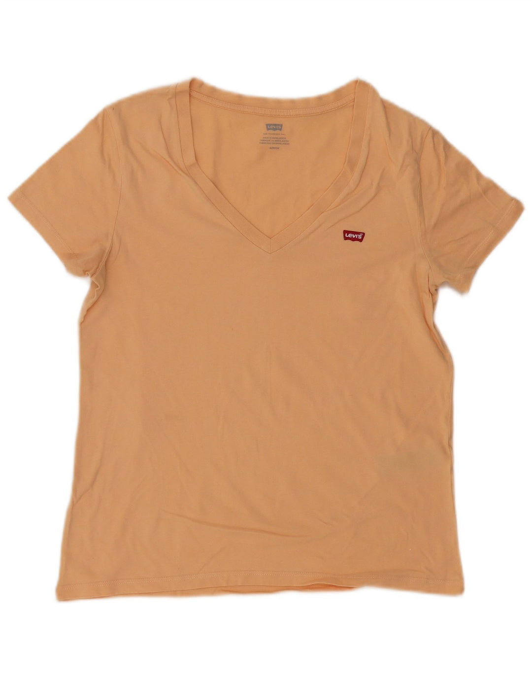 LEVI'S Womens T-Shirt Top UK 10 Small Orange Cotton Vintage Levi's and Second-Hand Levi's from Messina Hembry 