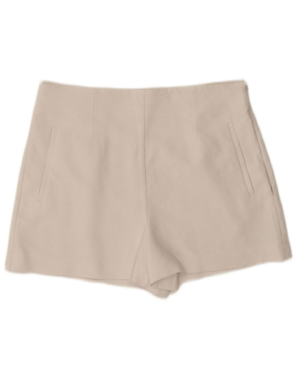 Zara Damen-Hotpants mit hoher Taille, XL, W32, weiße Baumwolle