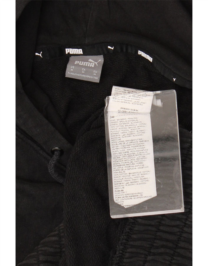 PUMA Damen Übergroßer Kapuzenpullover UK 14 Mittelschwarze Baumwolle