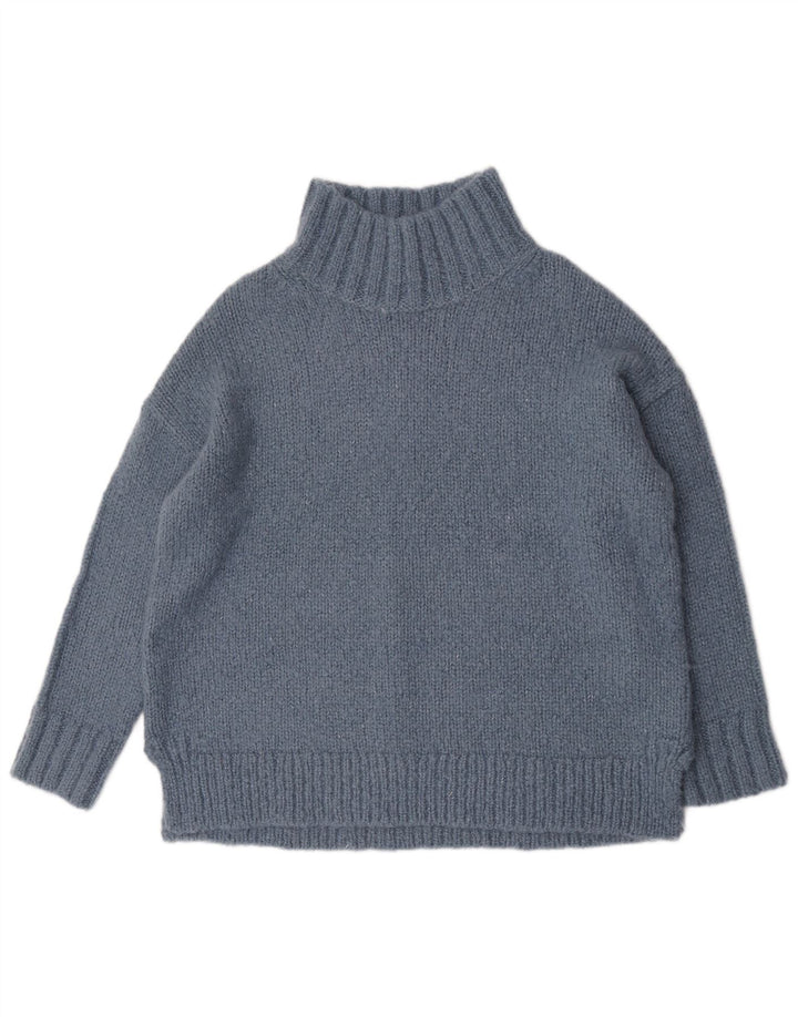 White Stuff Damen Übergroßer Pullover mit Rollkragen, UK 14, Mittelblau