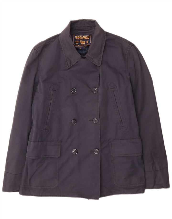 Woolrich Damen Trenchcoat UK 18 XL Marineblaue Baumwolle