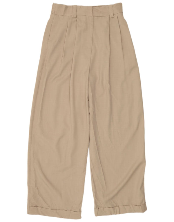 Topshop Womens High Waist Pegged Chino Trousers UK 10 Small W28 L29 Beige