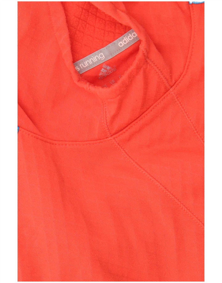 Adidas Damen Kapuzenpullover UK 14 Mittelrotes Polyester