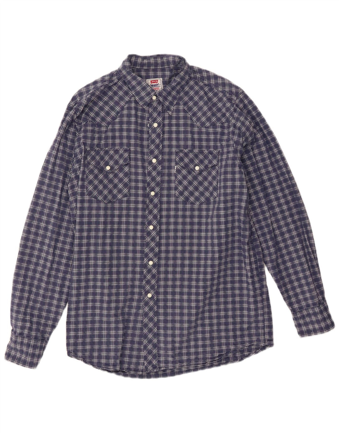 Levi's Herren-Hemd, groß, marineblau, kariert, Baumwolle