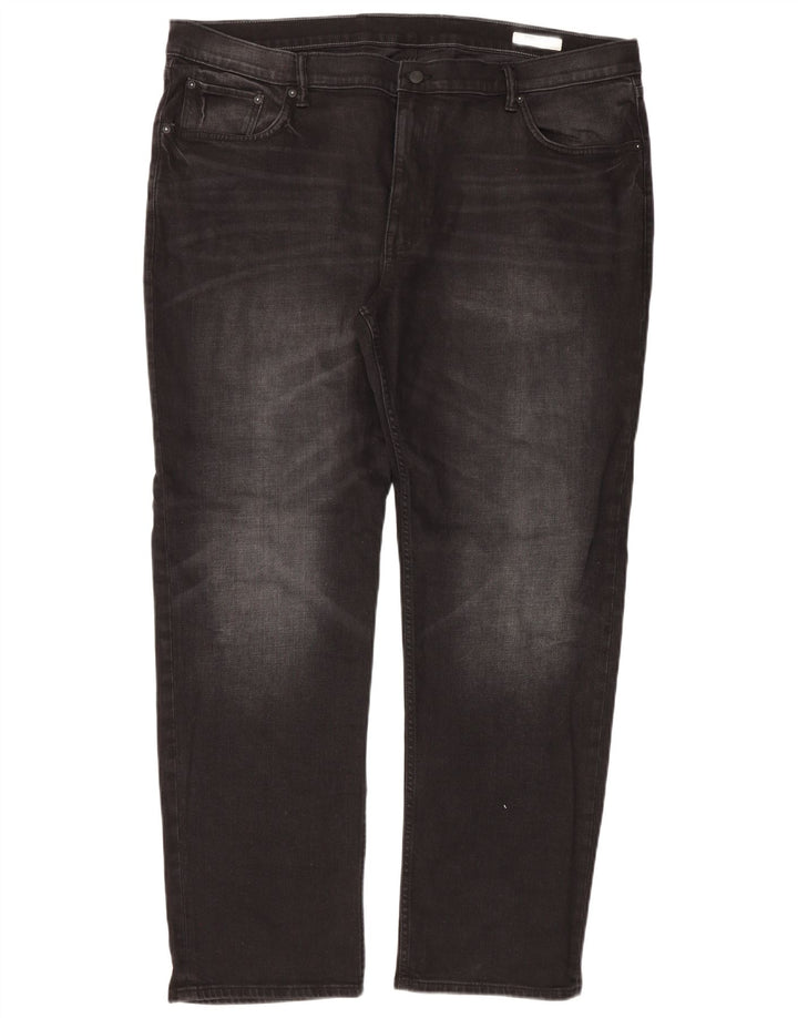 Marks & Spencer Herren Straight Jeans W44 L31 Schwarze Baumwolle