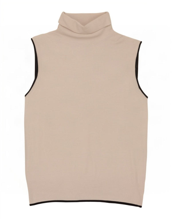 Zara Damen Weste Tank Top UK 12 Mittelbeige Viskose