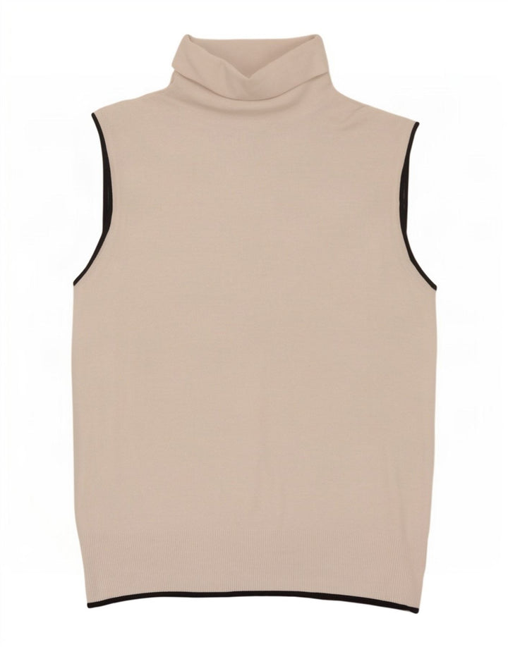 Zara Damen Weste Tank Top UK 12 Mittelbeige Viskose
