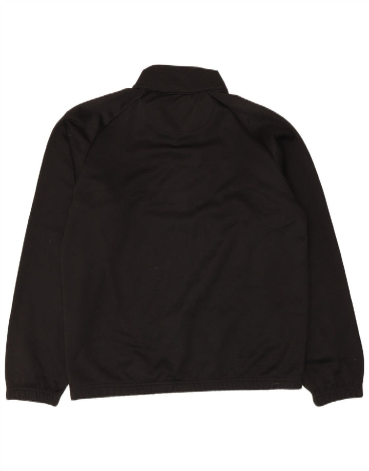 Kappa Herren-Sweatshirt mit Reißverschluss am Hals, groß, aus schwarzem Polyester