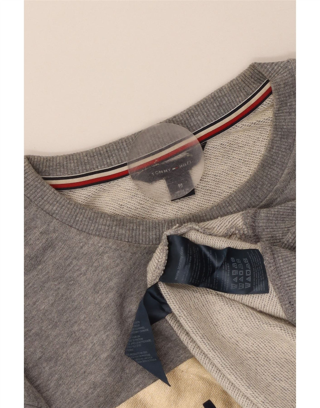 Tommy Hilfiger Herren-Sweatshirt mit Grafik, mittelgrau gefleckte Baumwolle