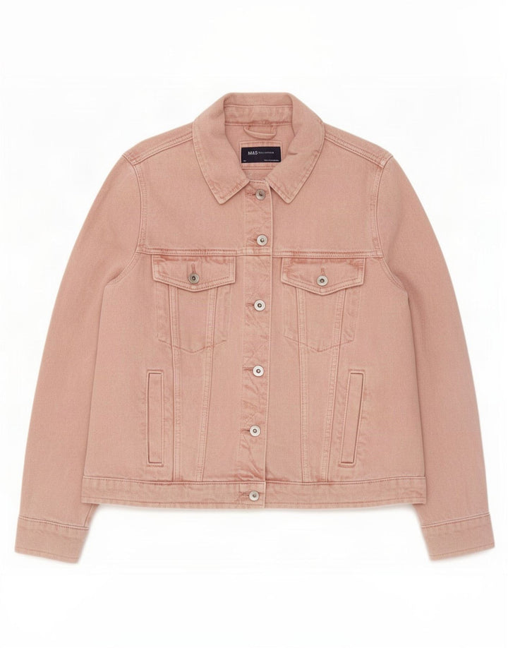 Marks & Spencer Damen Jeansjacke UK 14 Mittelrosa Baumwolle