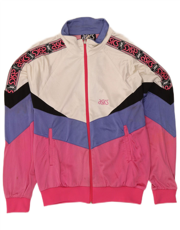 ASICS Damen-Trainingsanzugoberteil mit Grafik, Größe IT 46, Größe L, Pink, Farbblock