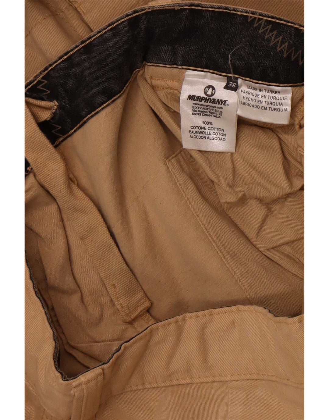 Murphy & Nye Gerade Herren-Cargohose W36 L34 Beige Baumwolle